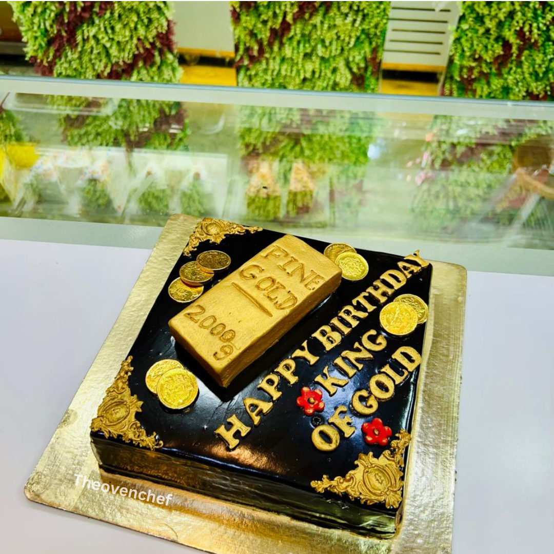 Gold bar cake