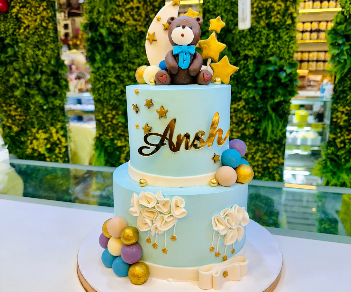 teddy bear 2 layer cake